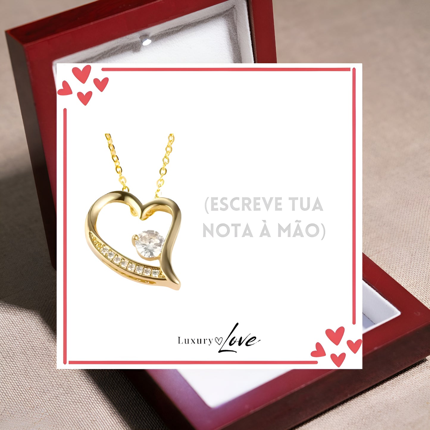 Colar Amor-Eterno™ dourado para a minha Filha (com dedicatória especial)