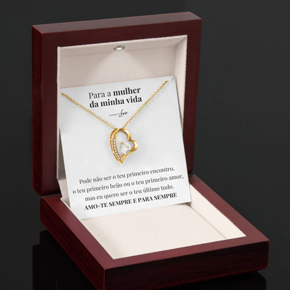 Colar Amor-Eterno™ dourado para o meu Amor (com dedicatória especial)