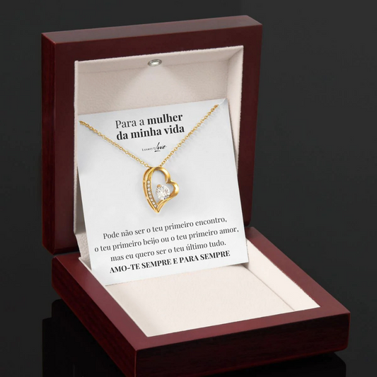 Colar Amor-Eterno™ dourado para o meu Amor (com dedicatória especial)