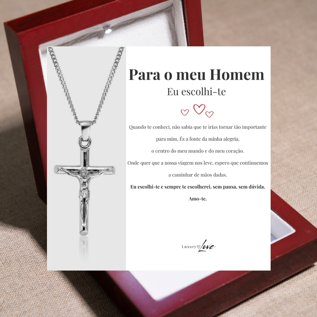 Colar Cruz® para o meu Homem (com dedicatória à escolha)