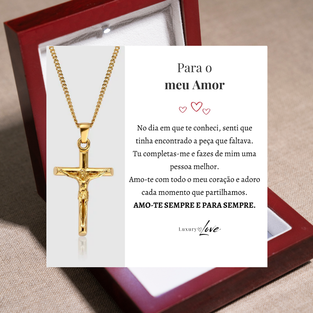 Colar Cruz® para o meu Homem (com dedicatória à escolha)