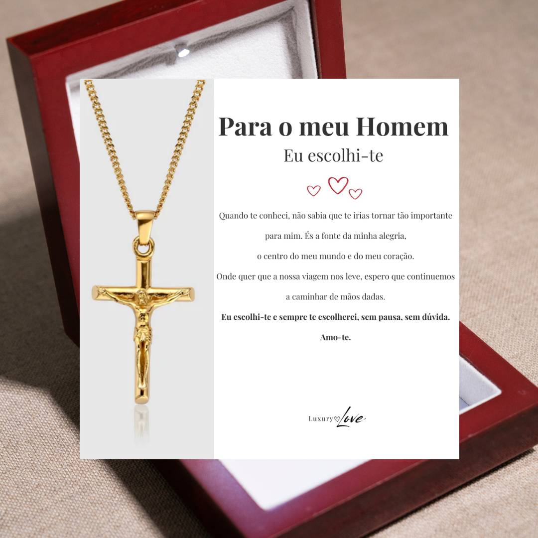 Colar Cruz® para o meu Homem (com dedicatória à escolha)