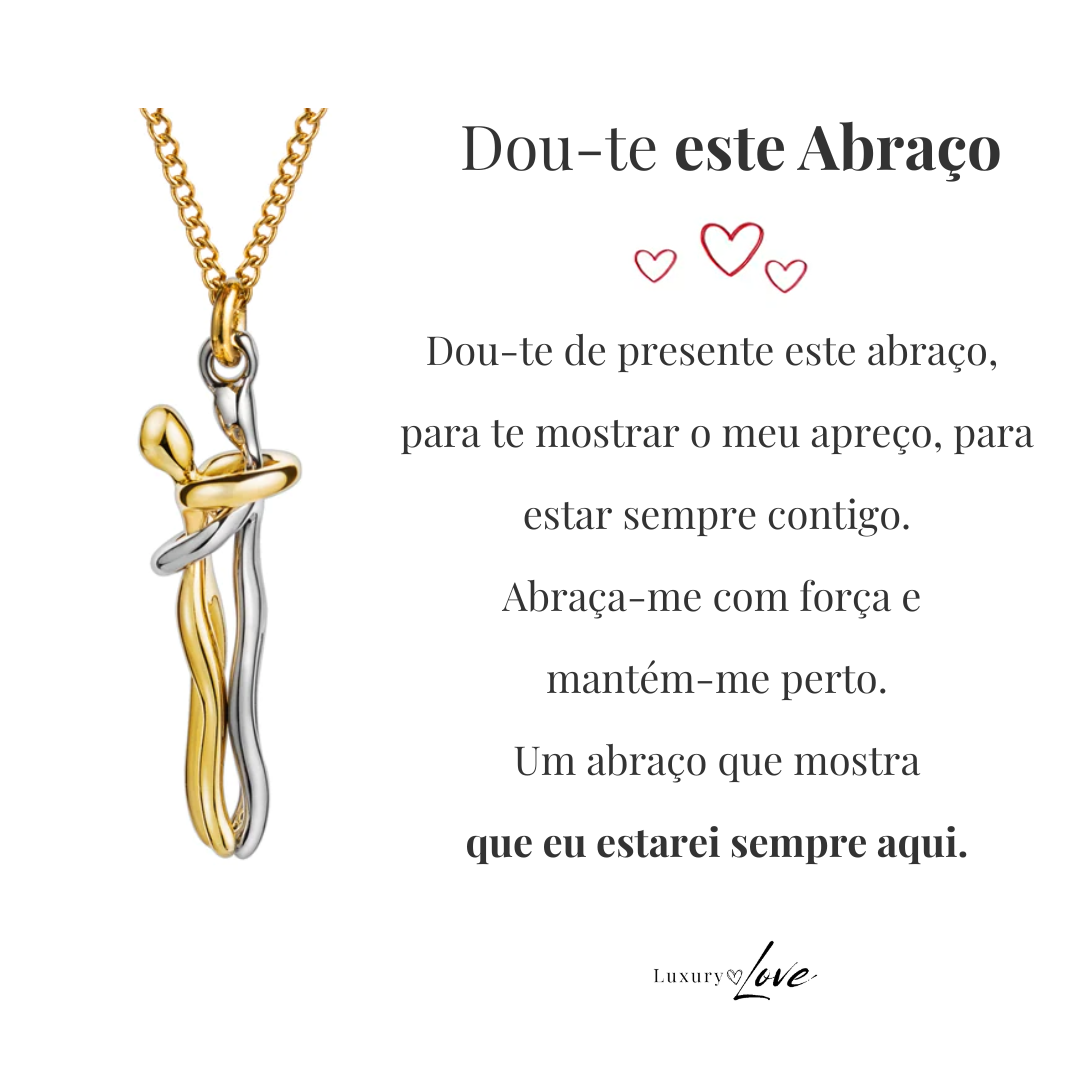 Colar Abraço-Infinito® para a minha Filha (com dedicatória e caixa de madeira com luz)