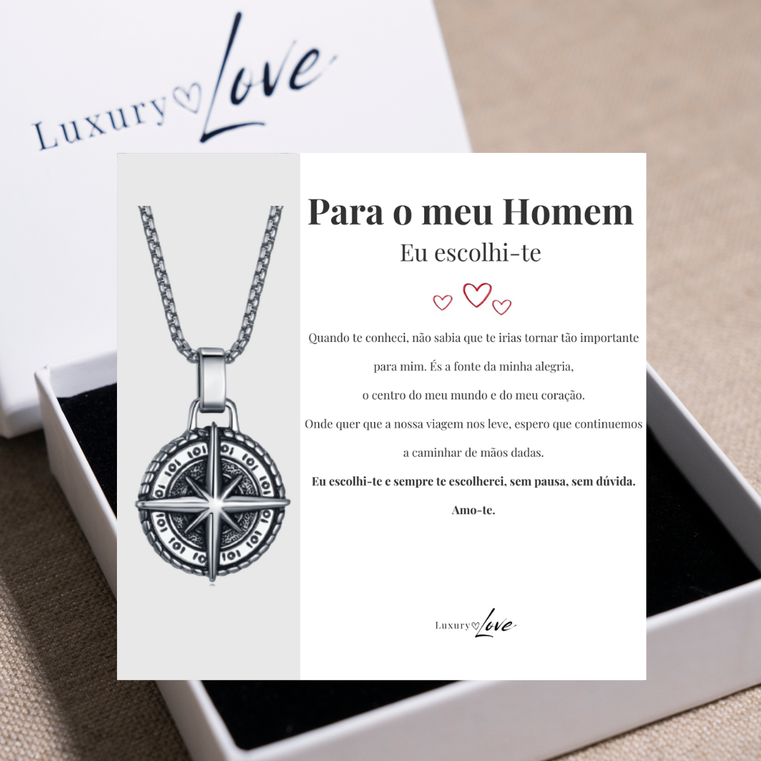 Colar Estrela do Norte® para o meu Homem (com dedicatória à escolha)