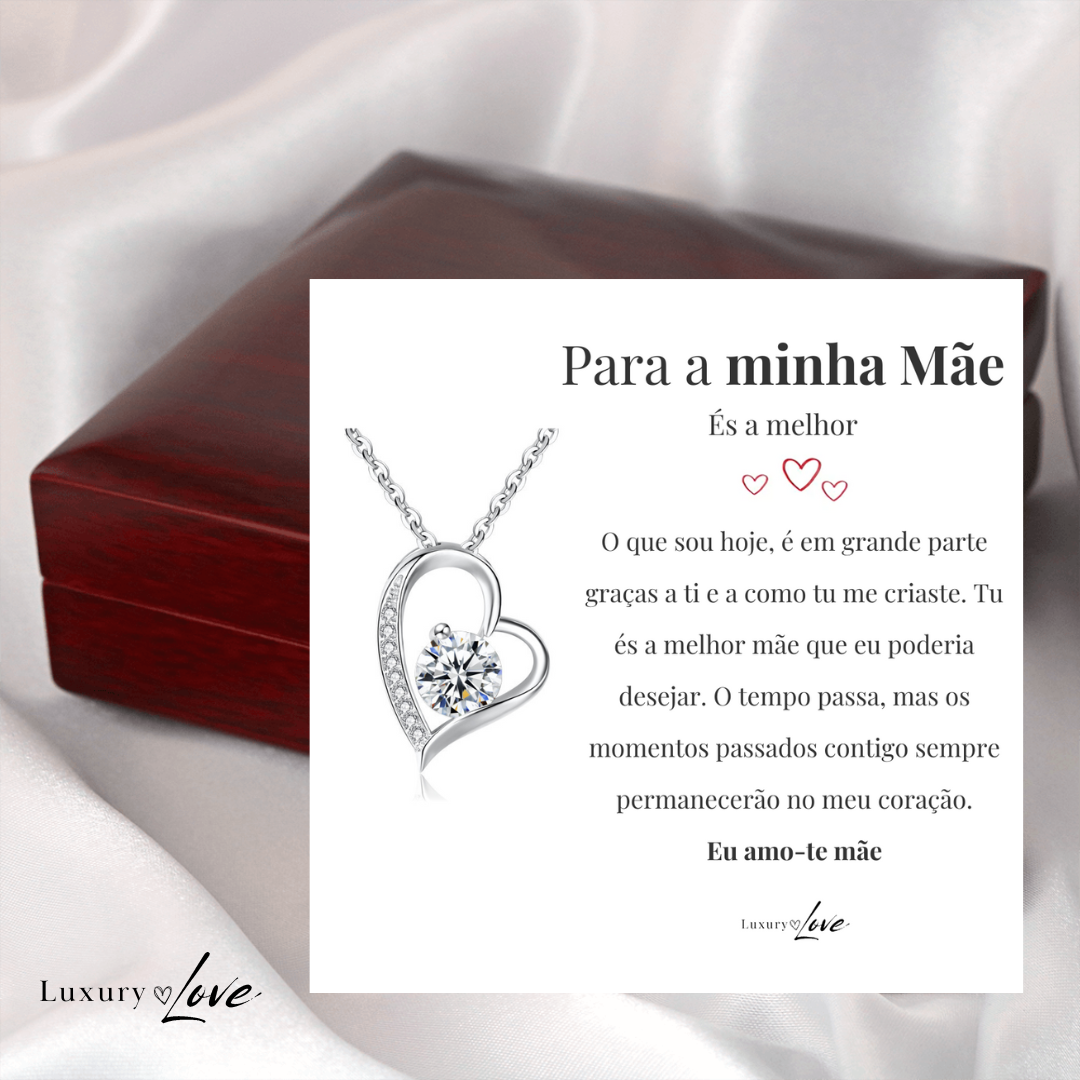 Colar Amor-Eterno™ prateado para a minha Mãe (com dedicatória especial)