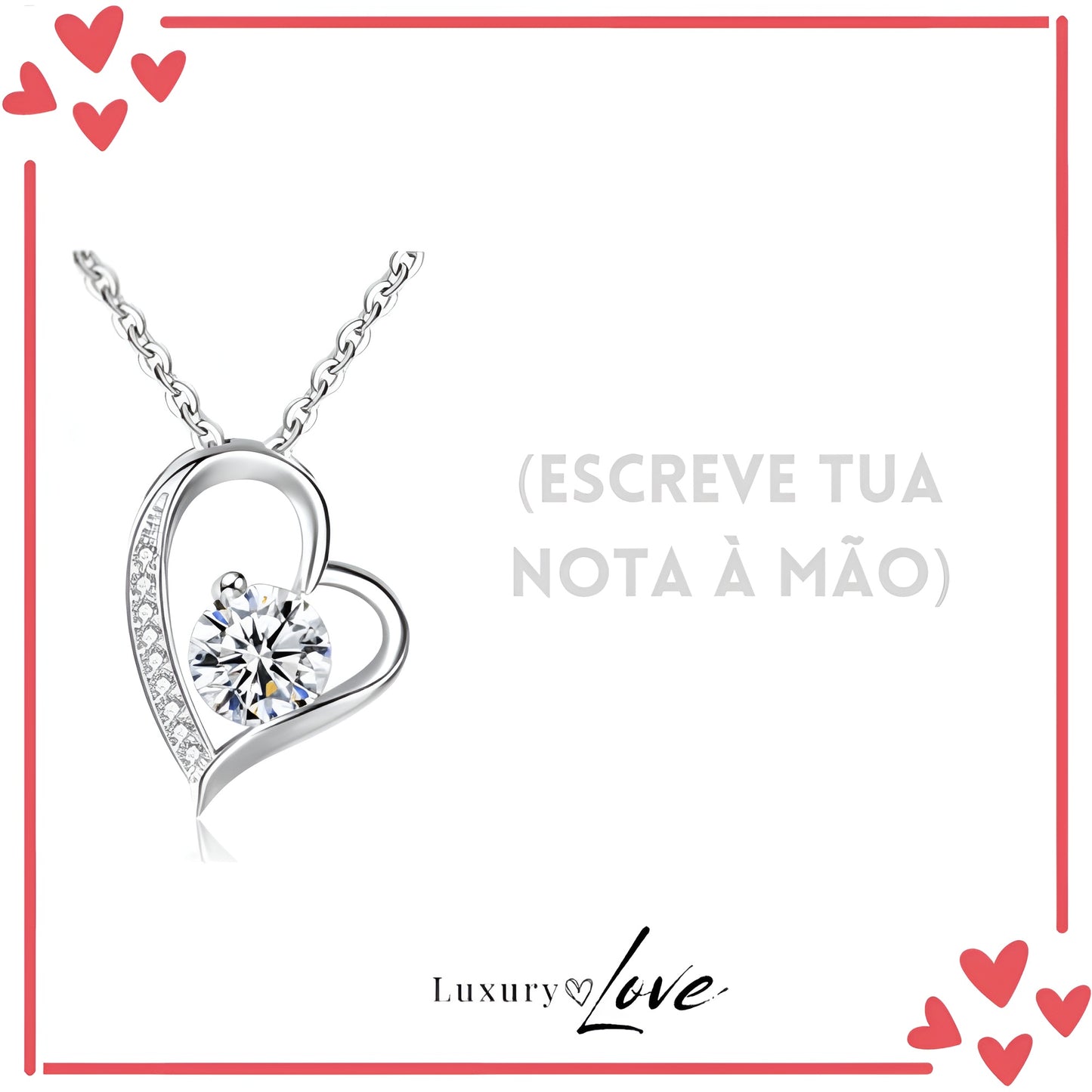 Colar Amor-Eterno™ prateado para a minha Mãe (com dedicatória especial)