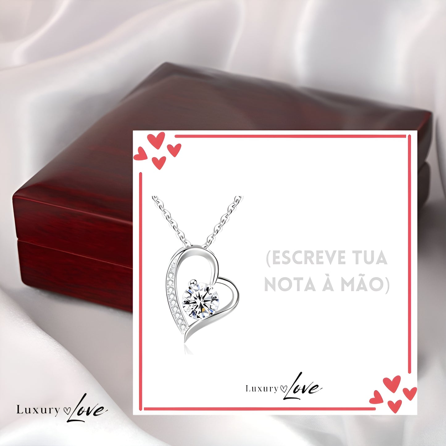 Colar Amor-Eterno™ prateado para a minha Mãe (com dedicatória especial)