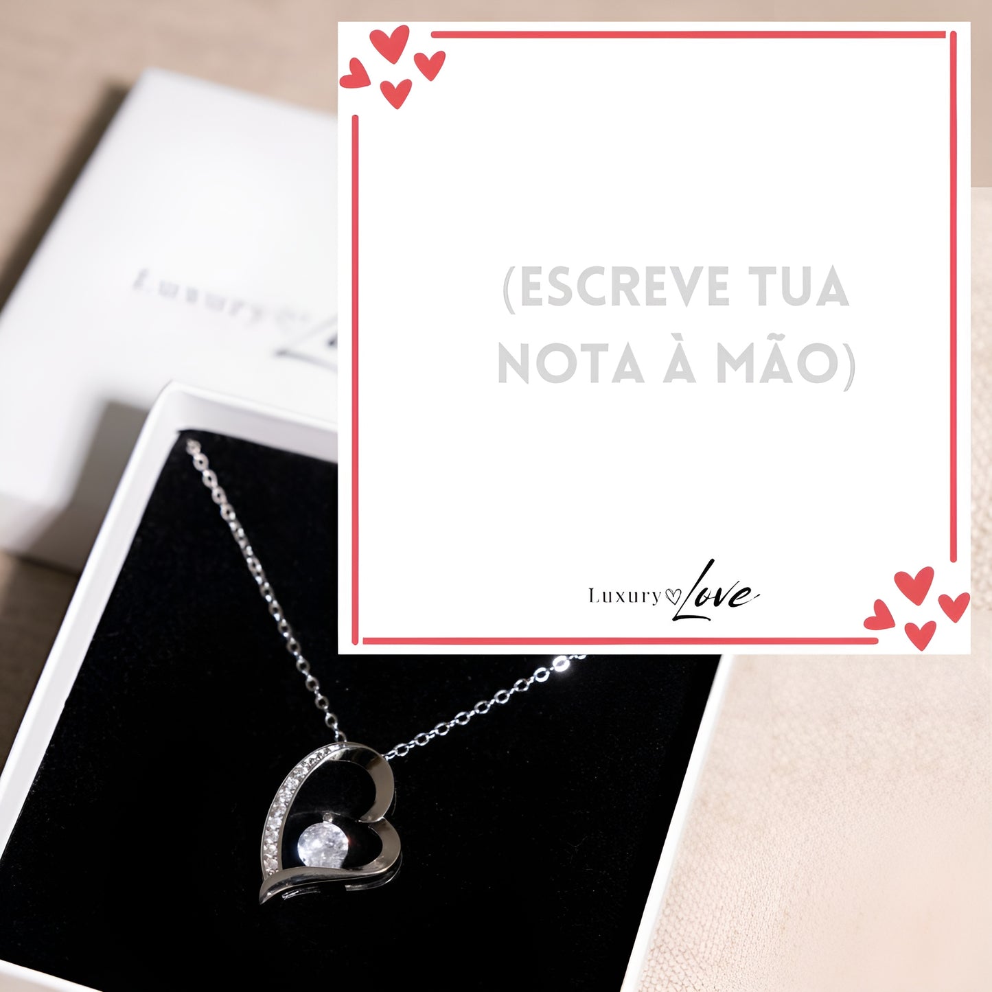 Colar Amor-Eterno™ prateado para a minha Mãe (com dedicatória especial)