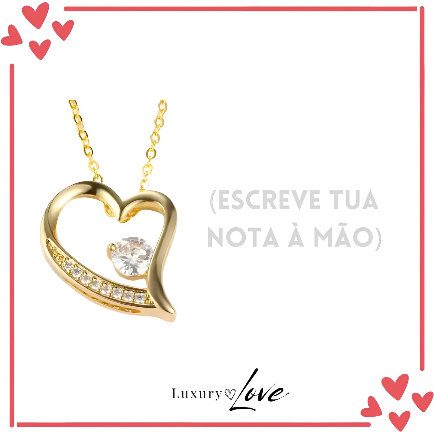 Colar Amor-Eterno™ dourado para o meu Amor (com dedicatória especial)