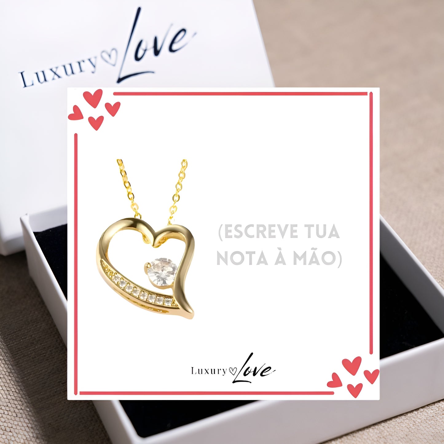 Colar Amor-Eterno™ dourado para a minha Mãe (com dedicatória especial)